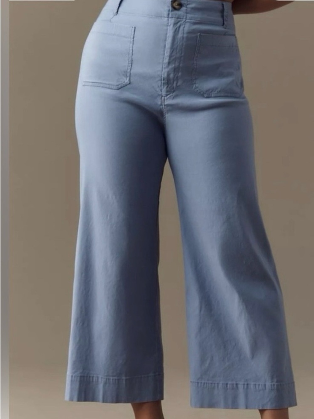 Anthropologie x Maeve Colette Wide-Leg Crop Linen Blend Pants Size 26 NWT